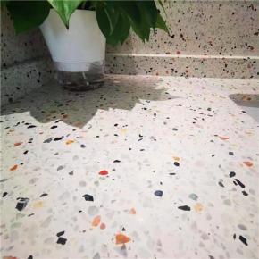 white terrazzo floors