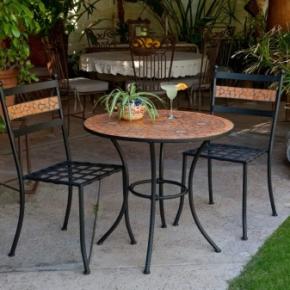 The HRC STONE Ceramic Mosaic Bistro Patio Garden Set