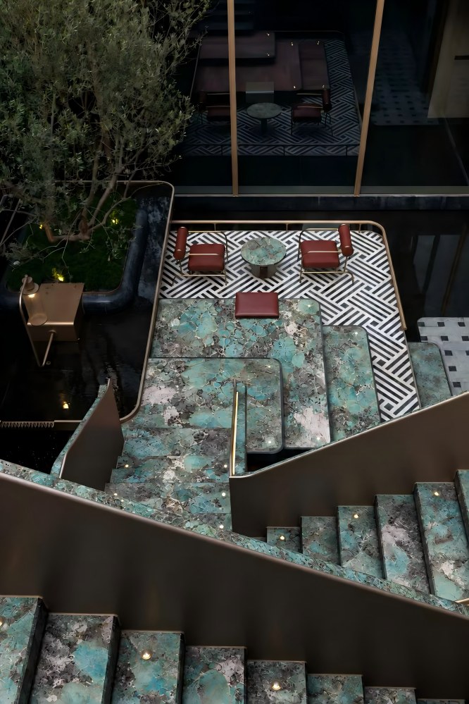 Amazonita Granite Flooring, Tiles, and Stair Components