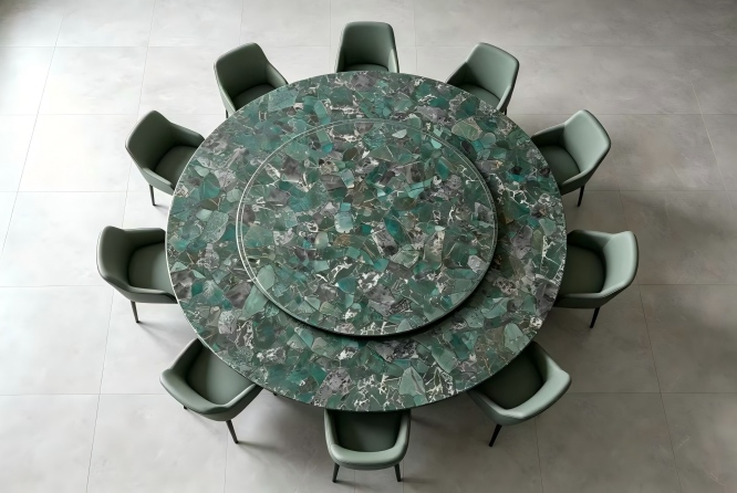 Amazonita Granite Dining Tables, Coffee Tables, and Bar Tops